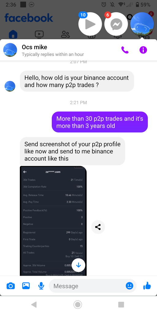 Binance Account Buy Sell Scam